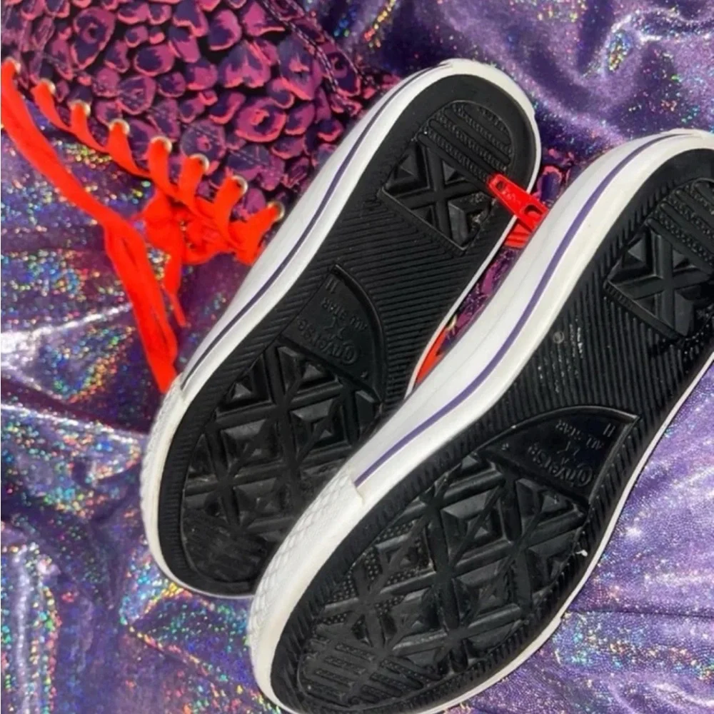 Rare Kids Leopard Print Neon Converse